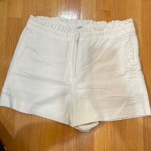 J. Crew size 10 white linen shorts